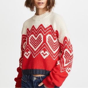 Free People I Heart You Cropped Valentine Sweater